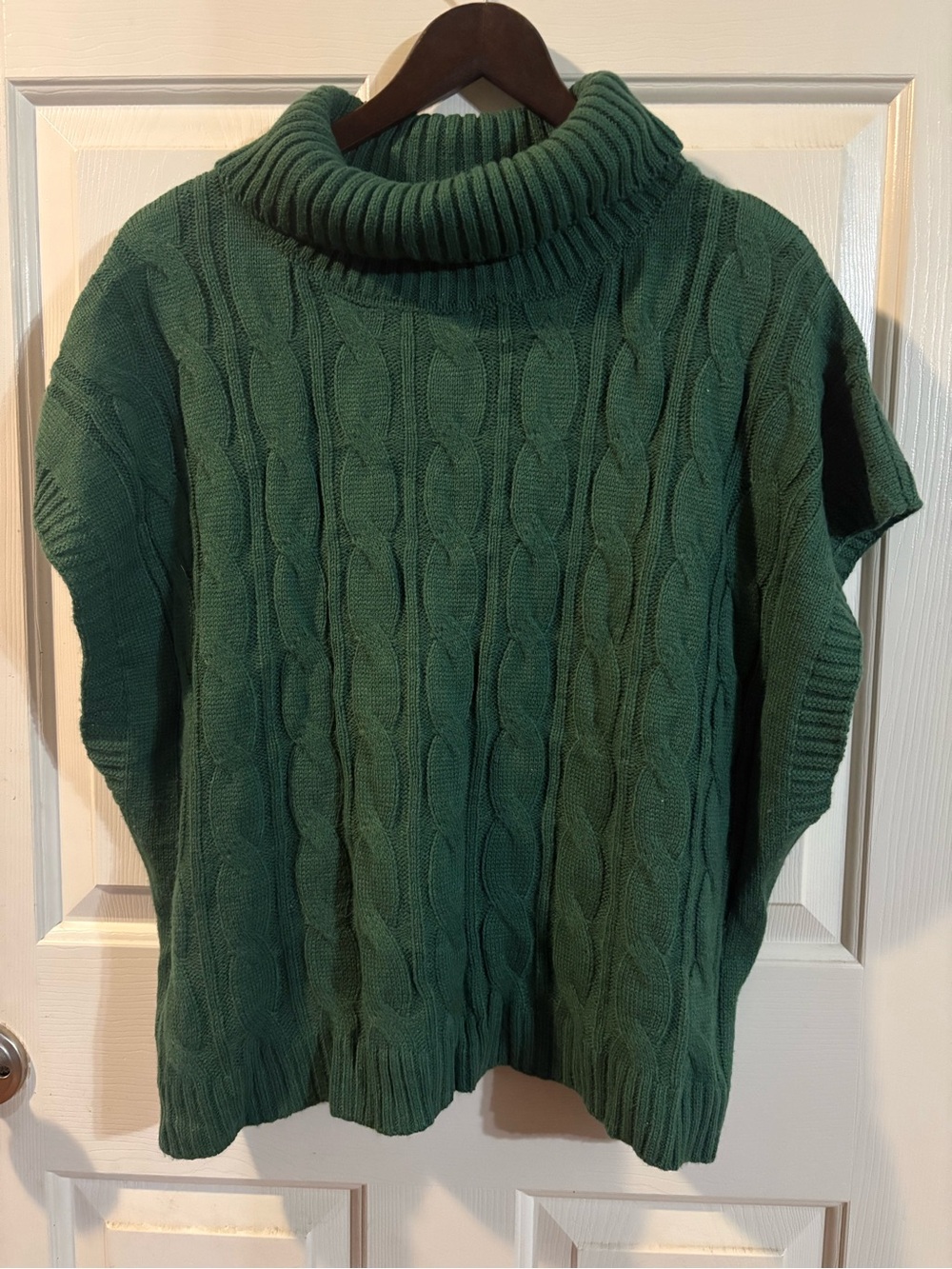 SHEIN Forest Green Cable Knit Turtleneck Sweater